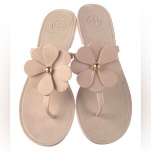 Tory Burch Beige Floral Sandals